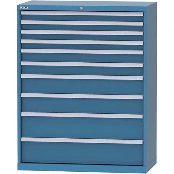 LISTA - 10 Drawer, 84 Compartment Bright Blue Steel Modular Storage Cabinet - Eagle Tool & Supply