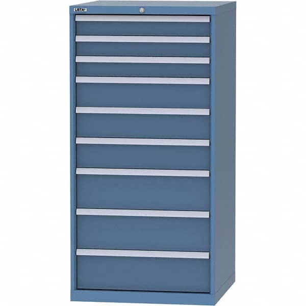 LISTA - 9 Drawer, 45 Compartment Bright Blue Steel Modular Storage Cabinet - Eagle Tool & Supply