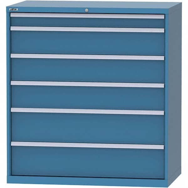 LISTA - 6 Drawer, 99 Compartment Bright Blue Steel Modular Storage Cabinet - Eagle Tool & Supply