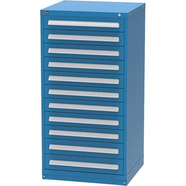 Vidmar - 11 Drawer, 344 Compartment Bright Blue Steel Modular Storage Cabinet - Eagle Tool & Supply
