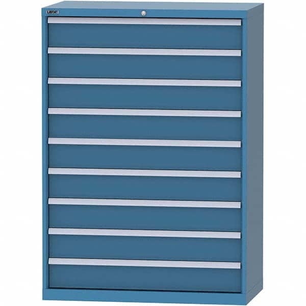 LISTA - 9 Drawer, 84 Compartment Bright Blue Steel Modular Storage Cabinet - Eagle Tool & Supply