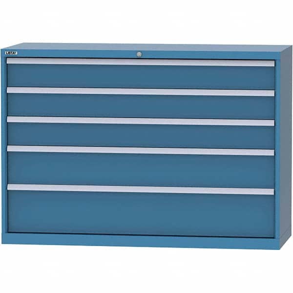 LISTA - 5 Drawer, 84 Compartment Bright Blue Steel Modular Storage Cabinet - Eagle Tool & Supply