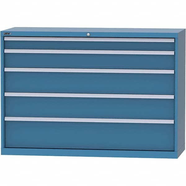 LISTA - 5 Drawer, 84 Compartment Bright Blue Steel Modular Storage Cabinet - Eagle Tool & Supply