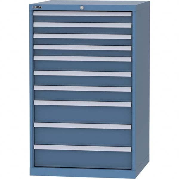 LISTA - 10 Drawer, 45 Compartment Bright Blue Steel Modular Storage Cabinet - Eagle Tool & Supply