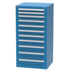 Vidmar - 11 Drawer, 344 Compartment Bright Blue Steel Modular Storage Cabinet - Eagle Tool & Supply
