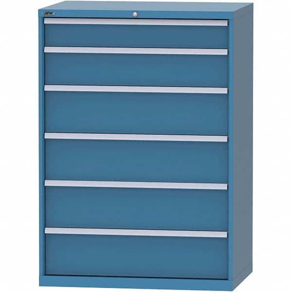 LISTA - 6 Drawer, 99 Compartment Bright Blue Steel Modular Storage Cabinet - Eagle Tool & Supply