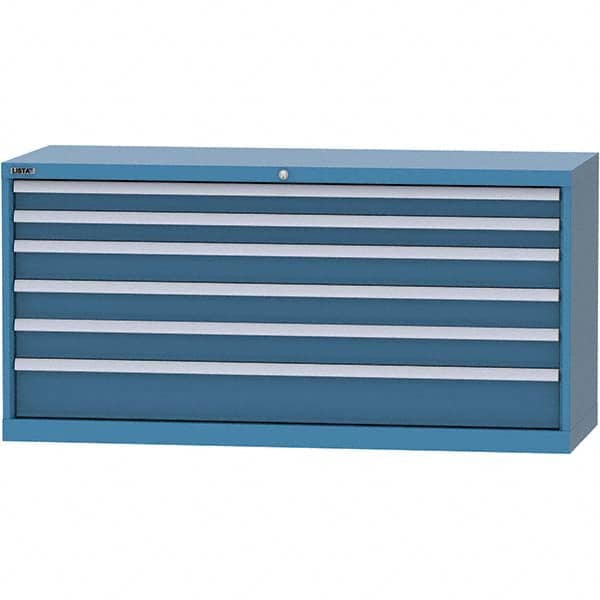 LISTA - 6 Drawer, 84 Compartment Bright Blue Steel Modular Storage Cabinet - Eagle Tool & Supply
