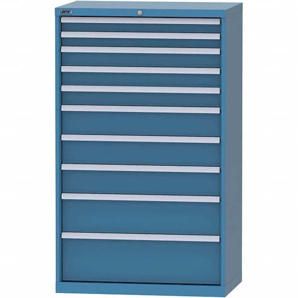 LISTA - 10 Drawer, 84 Compartment Bright Blue Steel Modular Storage Cabinet - Eagle Tool & Supply