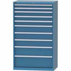 LISTA - 10 Drawer, 84 Compartment Bright Blue Steel Modular Storage Cabinet - Eagle Tool & Supply