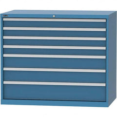 LISTA - 7 Drawer, 99 Compartment Bright Blue Steel Modular Storage Cabinet - Eagle Tool & Supply
