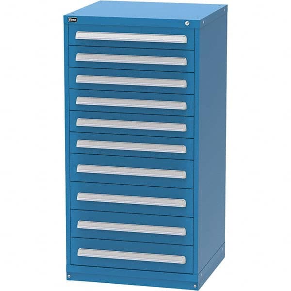 Vidmar - 10 Drawer Bright Blue Steel Modular Storage Cabinet - Eagle Tool & Supply