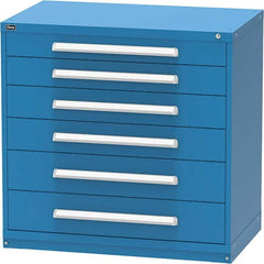 Vidmar - 6 Drawer, 45 Compartment Bright Blue Steel Modular Storage Cabinet - Eagle Tool & Supply