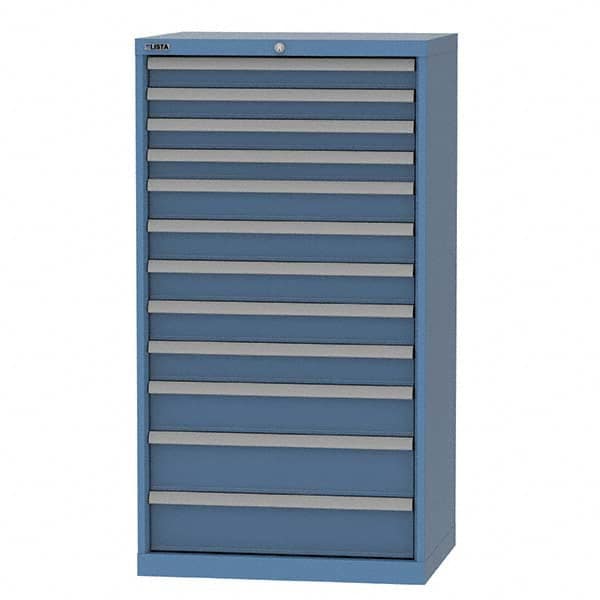 LISTA - 12 Drawer, 124 Compartment Bright Blue Steel Modular Storage Cabinet - Eagle Tool & Supply