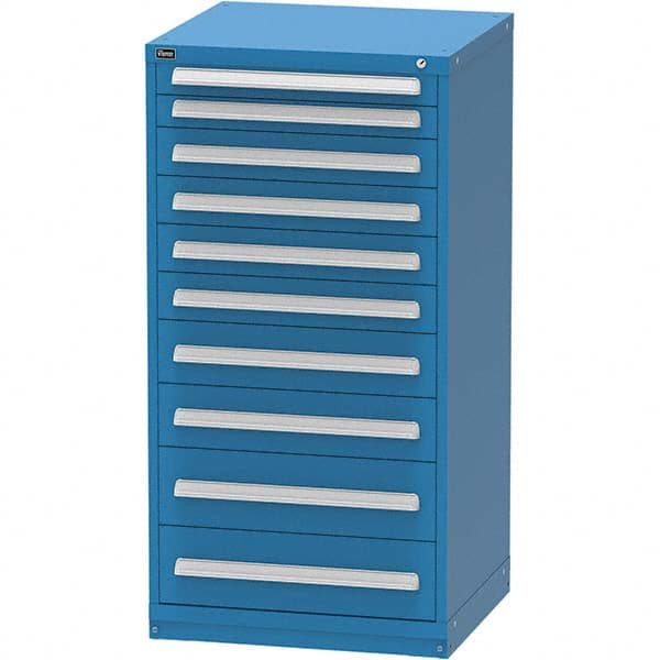 Vidmar - 10 Drawer Bright Blue Steel Modular Storage Cabinet - Eagle Tool & Supply