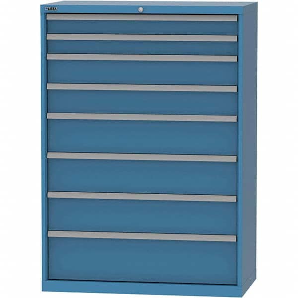 LISTA - 8 Drawer, 84 Compartment Bright Blue Steel Modular Storage Cabinet - Eagle Tool & Supply