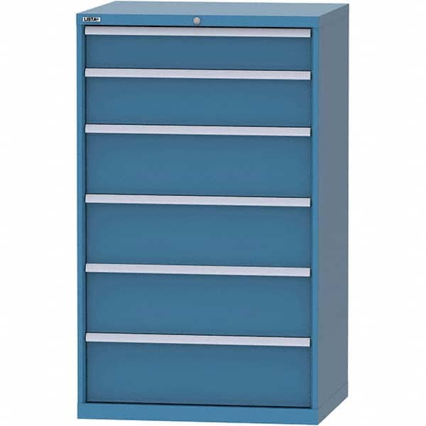 LISTA - 6 Drawer, 84 Compartment Bright Blue Steel Modular Storage Cabinet - Eagle Tool & Supply