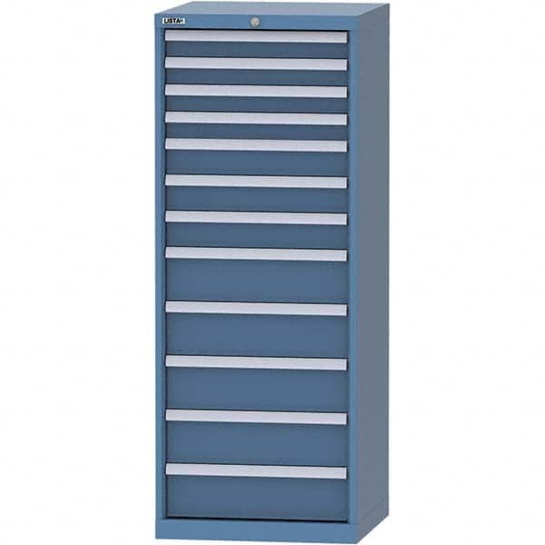LISTA - 12 Drawer, 84 Compartment Bright Blue Steel Modular Storage Cabinet - Eagle Tool & Supply