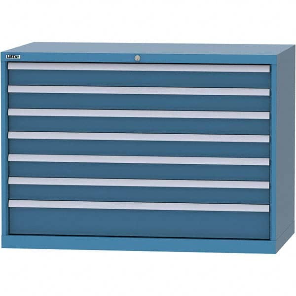 LISTA - 7 Drawer, 99 Compartment Bright Blue Steel Modular Storage Cabinet - Eagle Tool & Supply