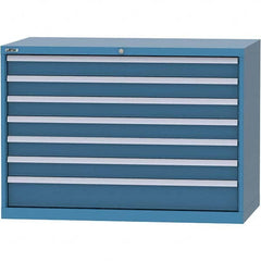 LISTA - 7 Drawer, 99 Compartment Bright Blue Steel Modular Storage Cabinet - Eagle Tool & Supply