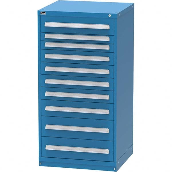 Vidmar - 10 Drawer, 60 Compartment Bright Blue Steel Modular Storage Cabinet - Eagle Tool & Supply