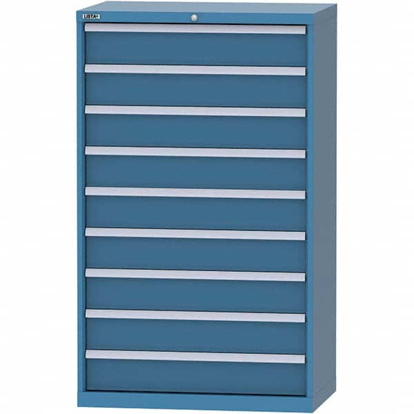 LISTA - 9 Drawer, 84 Compartment Bright Blue Steel Modular Storage Cabinet - Eagle Tool & Supply