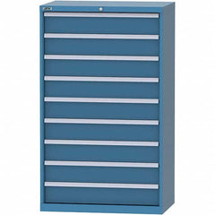 LISTA - 9 Drawer, 84 Compartment Bright Blue Steel Modular Storage Cabinet - Eagle Tool & Supply