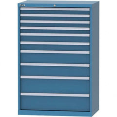 LISTA - 10 Drawer, 84 Compartment Bright Blue Steel Modular Storage Cabinet - Eagle Tool & Supply
