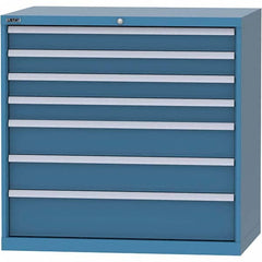 LISTA - 7 Drawer, 99 Compartment Bright Blue Steel Modular Storage Cabinet - Eagle Tool & Supply