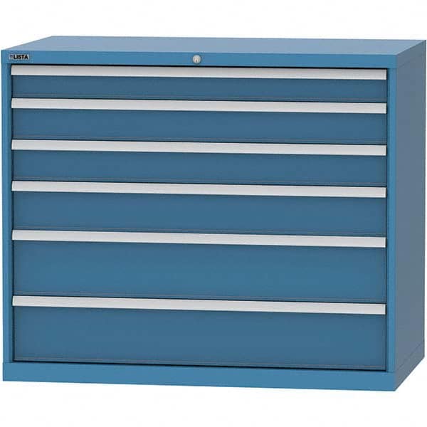LISTA - 6 Drawer, 99 Compartment Bright Blue Steel Modular Storage Cabinet - Eagle Tool & Supply