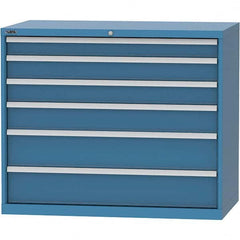 LISTA - 6 Drawer, 99 Compartment Bright Blue Steel Modular Storage Cabinet - Eagle Tool & Supply