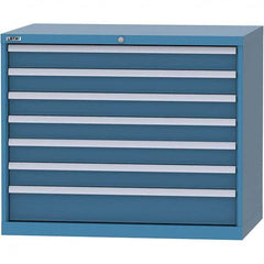 LISTA - 7 Drawer, 99 Compartment Bright Blue Steel Modular Storage Cabinet - Eagle Tool & Supply