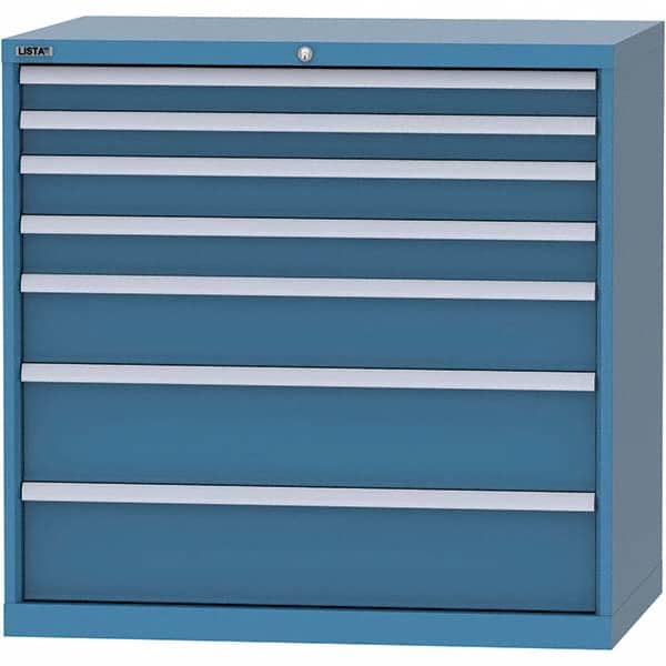 LISTA - 7 Drawer, 99 Compartment Bright Blue Steel Modular Storage Cabinet - Eagle Tool & Supply
