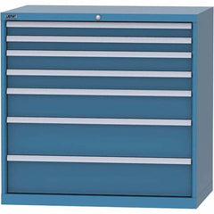 LISTA - 7 Drawer, 99 Compartment Bright Blue Steel Modular Storage Cabinet - Eagle Tool & Supply
