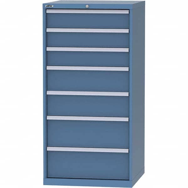 LISTA - 7 Drawer, 45 Compartment Bright Blue Steel Modular Storage Cabinet - Eagle Tool & Supply