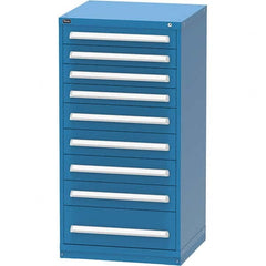 Vidmar - 9 Drawer Bright Blue Steel Modular Storage Cabinet - Eagle Tool & Supply