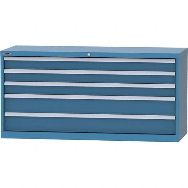 LISTA - 5 Drawer, 84 Compartment Bright Blue Steel Modular Storage Cabinet - Eagle Tool & Supply