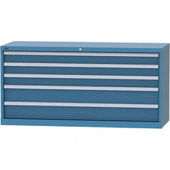 LISTA - 5 Drawer, 84 Compartment Bright Blue Steel Modular Storage Cabinet - Eagle Tool & Supply