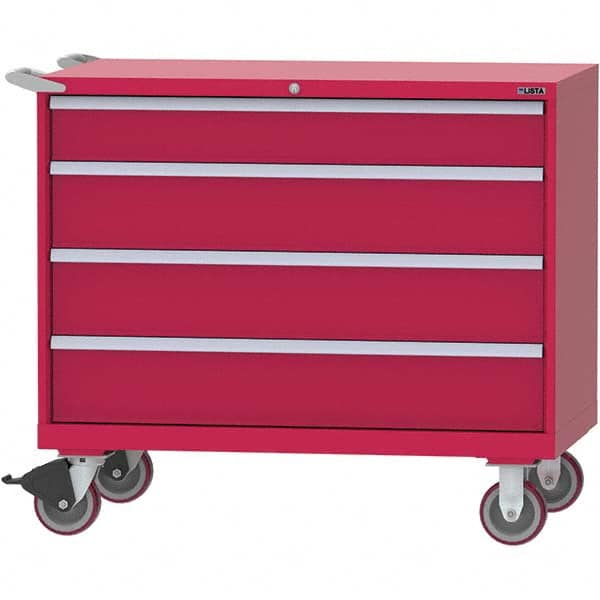 LISTA - 4 Drawer, 99 Compartment Bright Blue Steel Modular Storage Cabinet - Eagle Tool & Supply