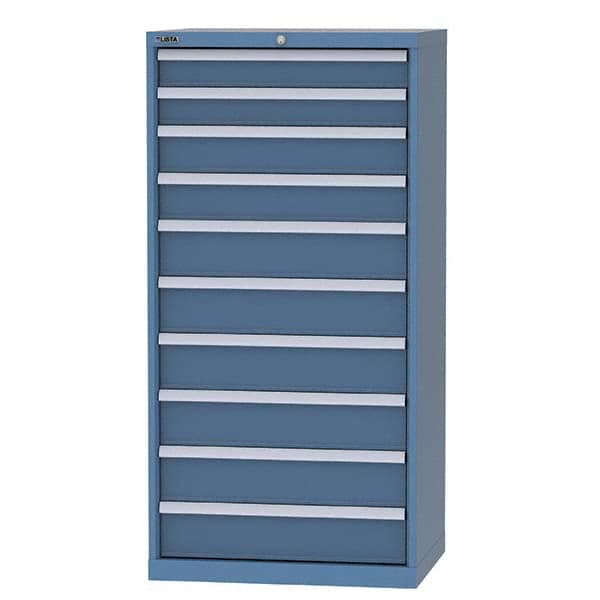 LISTA - 9 Drawer, 124 Compartment Bright Blue Steel Modular Storage Cabinet - Eagle Tool & Supply
