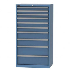 LISTA - 10 Drawer, 124 Compartment Bright Blue Steel Modular Storage Cabinet - Eagle Tool & Supply