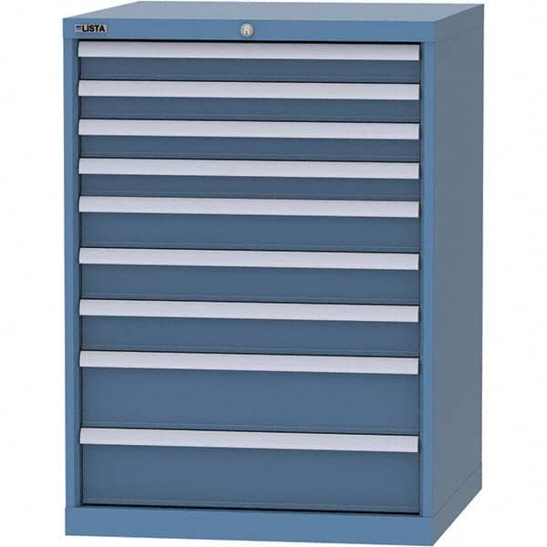 LISTA - 9 Drawer, 45 Compartment Bright Blue Steel Modular Storage Cabinet - Eagle Tool & Supply