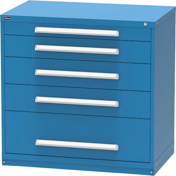 Vidmar - 5 Drawer, 45 Compartment Bright Blue Steel Modular Storage Cabinet - Eagle Tool & Supply