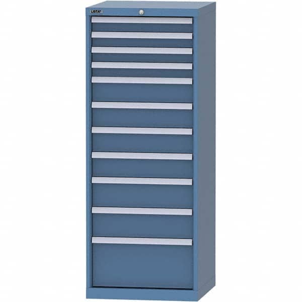 LISTA - 11 Drawer, 84 Compartment Bright Blue Steel Modular Storage Cabinet - Eagle Tool & Supply