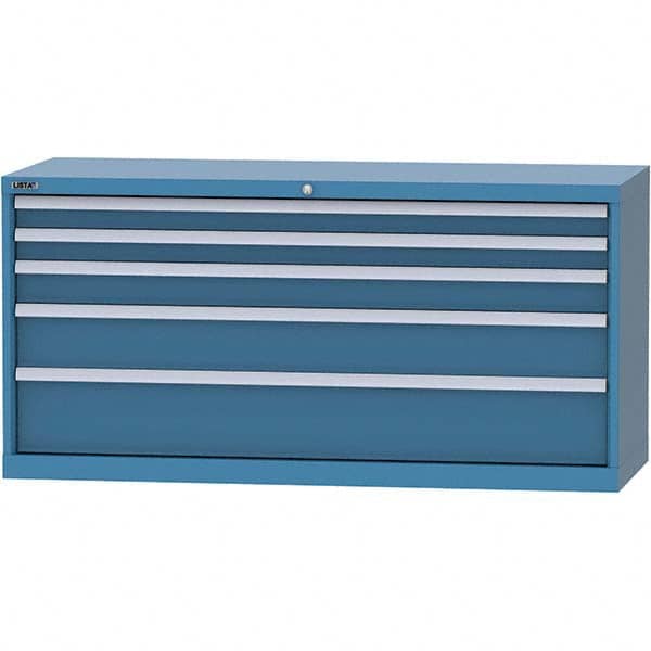 LISTA - 5 Drawer, 84 Compartment Bright Blue Steel Modular Storage Cabinet - Eagle Tool & Supply