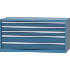 LISTA - 5 Drawer, 84 Compartment Bright Blue Steel Modular Storage Cabinet - Eagle Tool & Supply