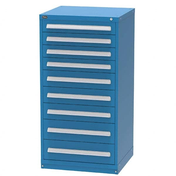 Vidmar - 9 Drawer Bright Blue Steel Modular Storage Cabinet - Eagle Tool & Supply