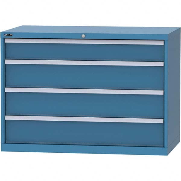 LISTA - 4 Drawer, 99 Compartment Bright Blue Steel Modular Storage Cabinet - Eagle Tool & Supply