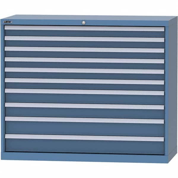LISTA - 10 Drawer, 99 Compartment Bright Blue Steel Modular Storage Cabinet - Eagle Tool & Supply