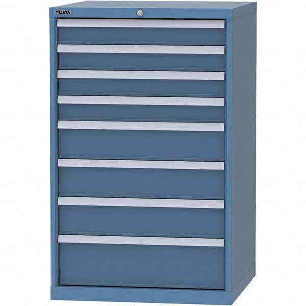 LISTA - 8 Drawer, 45 Compartment Bright Blue Steel Modular Storage Cabinet - Eagle Tool & Supply