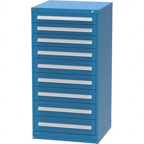 Vidmar - 9 Drawer, 344 Compartment Bright Blue Steel Modular Storage Cabinet - Eagle Tool & Supply
